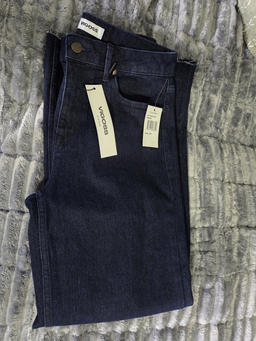 Vigoss Women's Dark Blue Wide Bottom Jeans